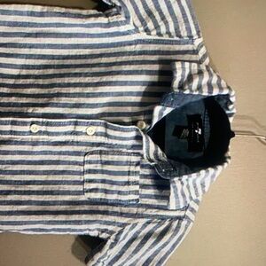 Striped cotton-linen boys shirt